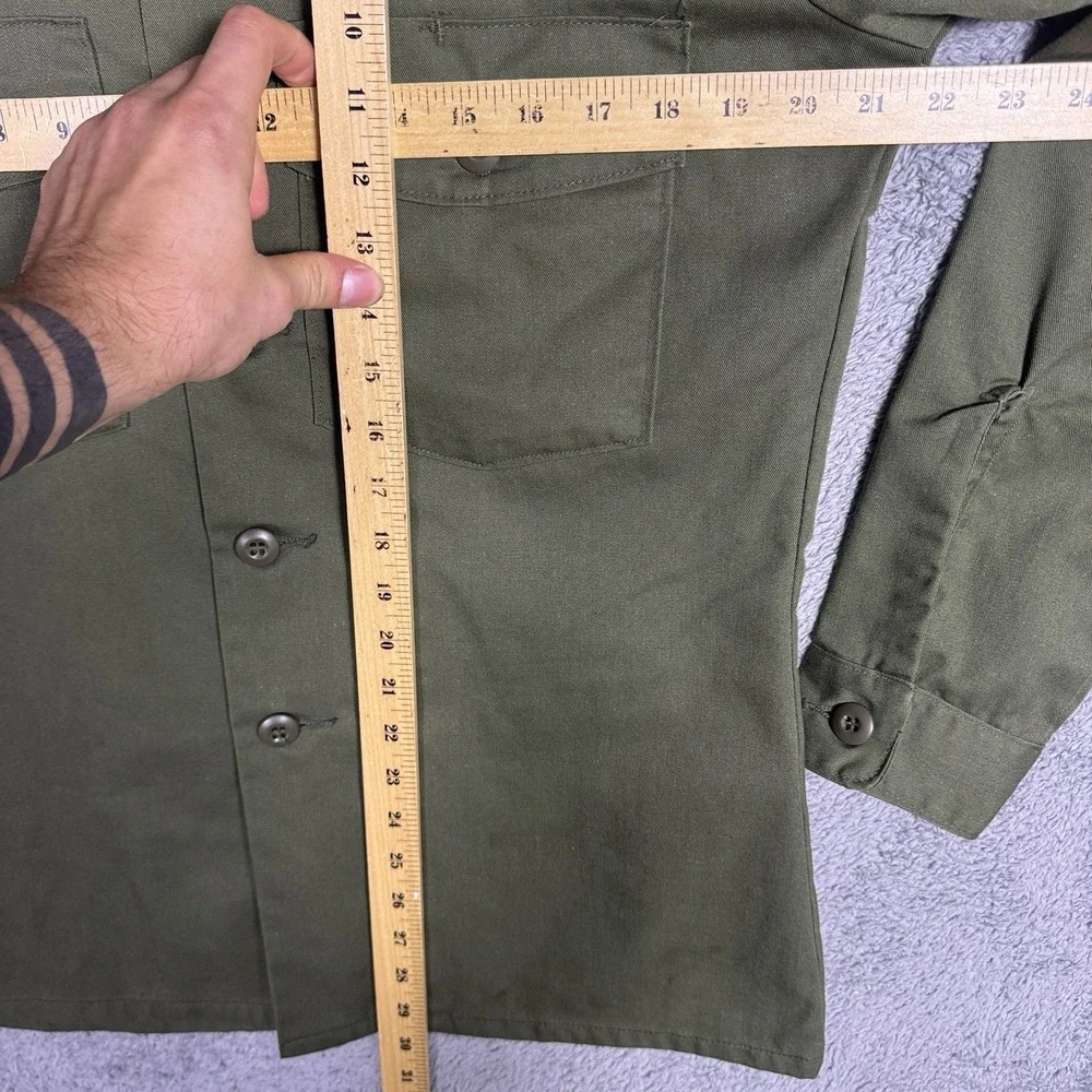 USGI Utility Military Shirt OG 507 Size 15.5 x 36 Poly Blend Dura Vintage 1982